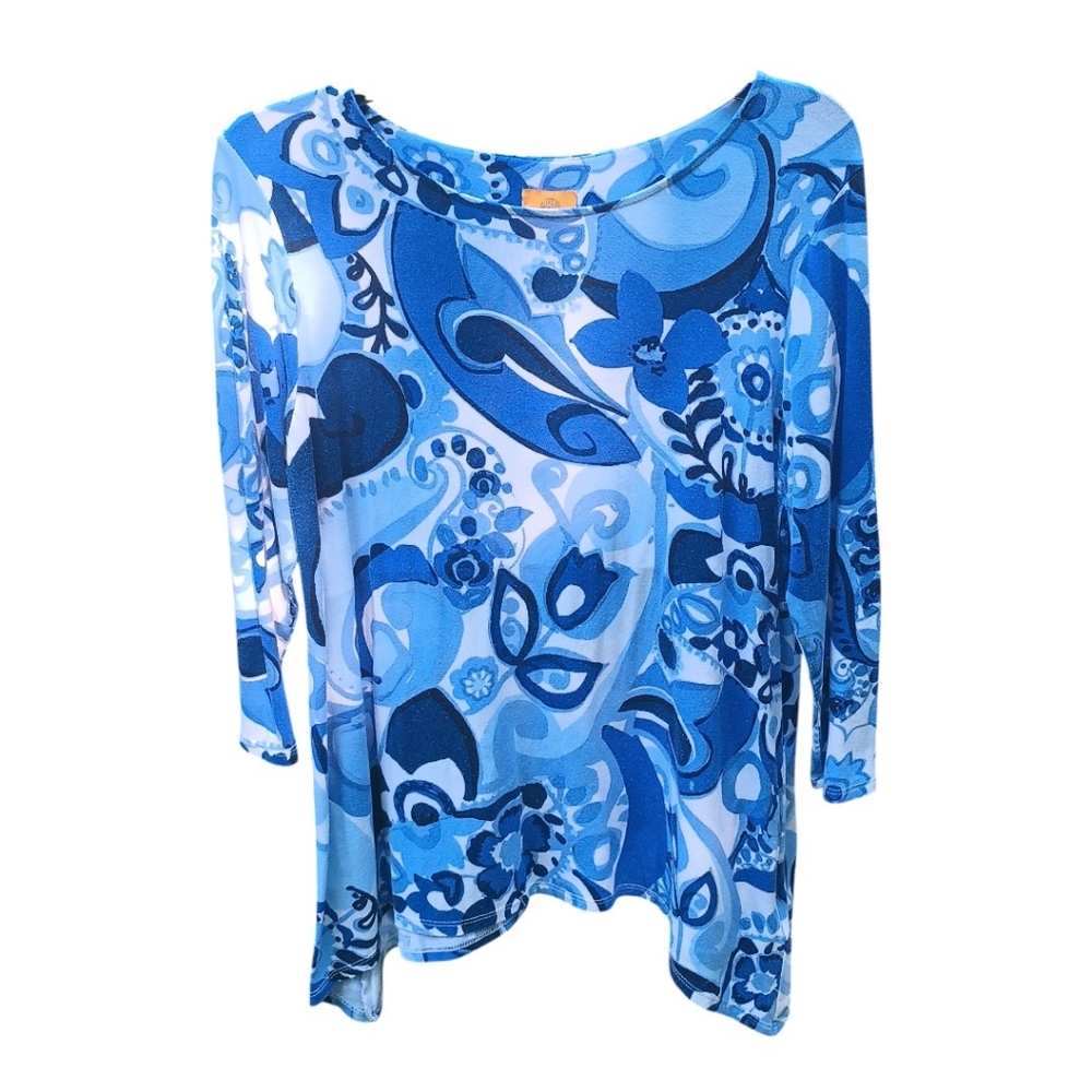 Ruby Rd. Abstract Floral Blouse - Picture 1 of 6